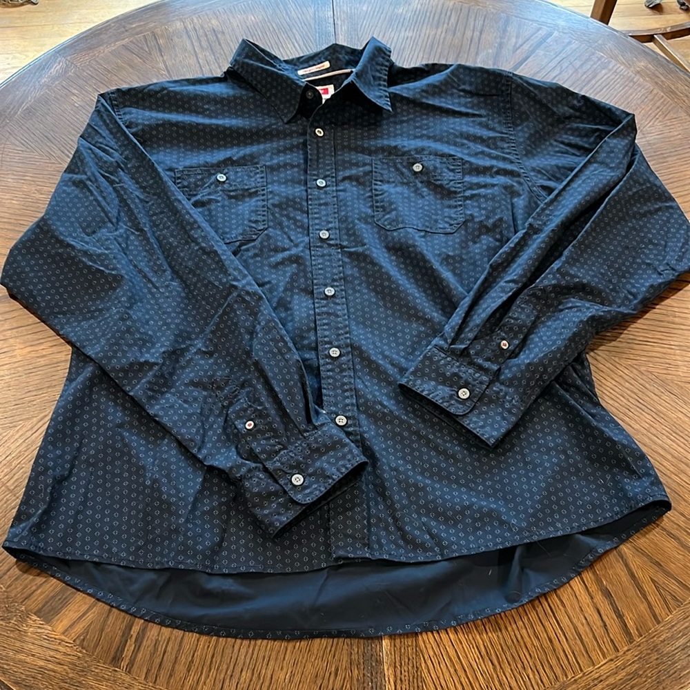 Vintage Wrangler Navy Blue Long Sleeve Button Down Shirt Size 3XL Mens